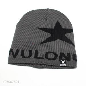 Direct price pentagram pattern winter plus velvet thick knitted beanie hat