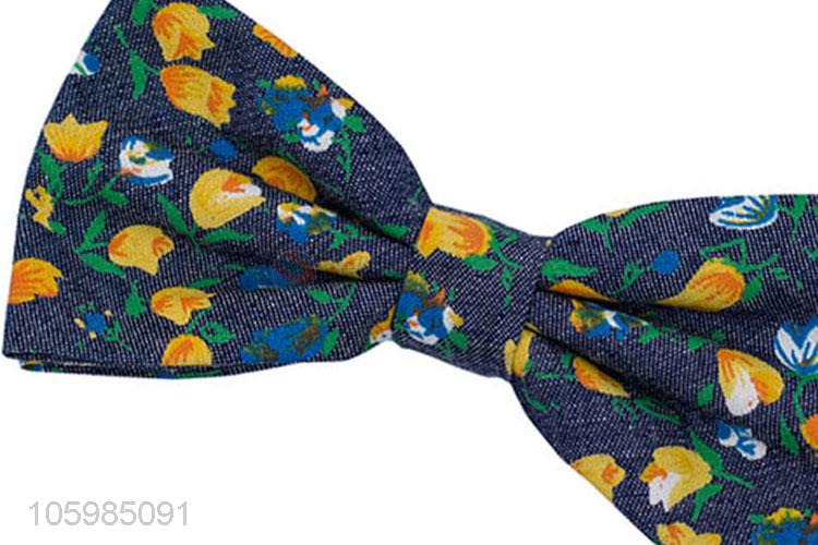 High quality custom logo 100% cotton men bow tie