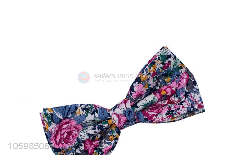 Manufacturer custom flower printed bow tie for men