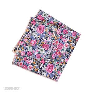 Top quality delicate floral print pocket square/handkerchief