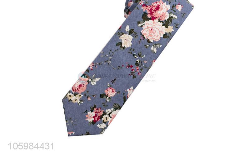 Excellent quality men's skinny tie floral print necktie