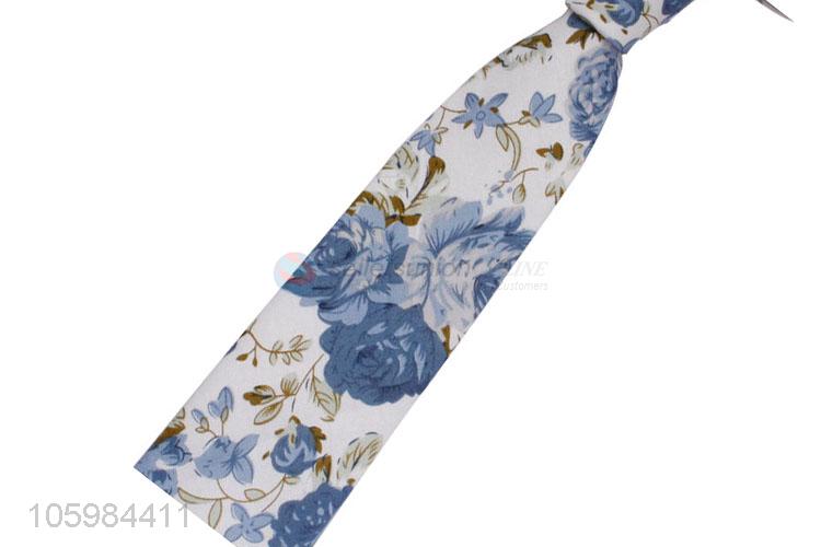 Premium quality custom flower printed necktie for men