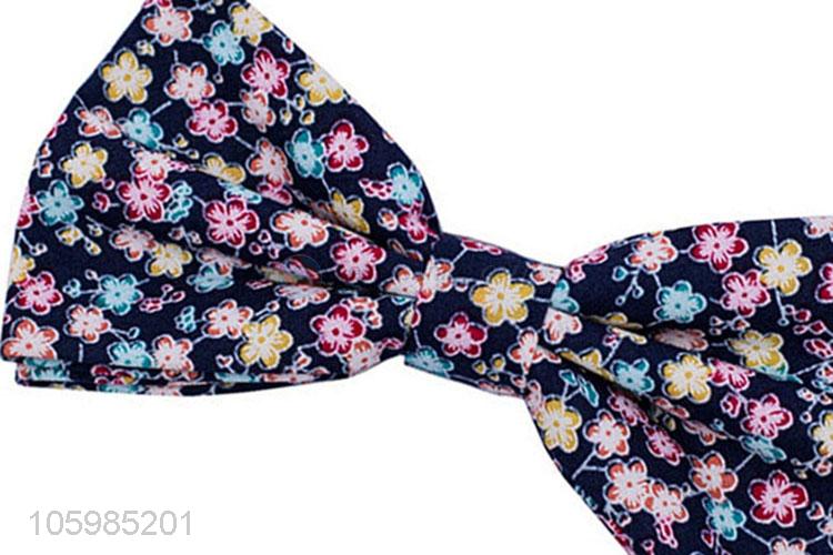 Popular design custom flower printed bow tie for men