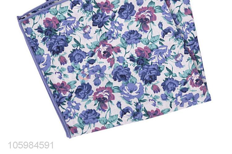 Wholesale custom delicate floral print pocket square/handkerchief