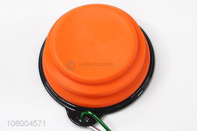 Portable silicone rubber collapsible pet bowl