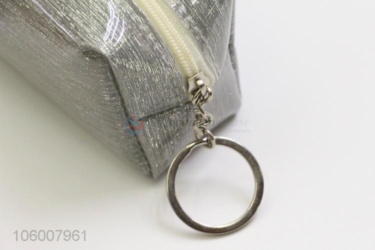 Hot selling school supplies silver glitter pvc pencil bag