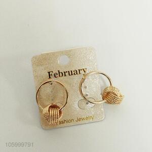 Great sales golden circle earrings ladies fashion jewelry