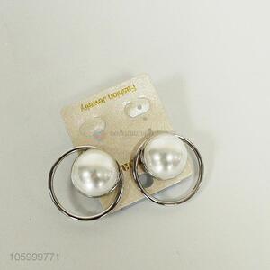 Wholesale pearls embellished round earstuds earrings