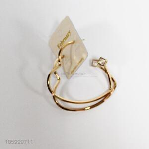 Recent design novelty women alloy wire earstud with clear stone