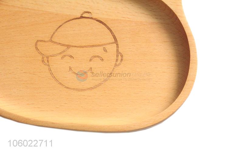 Wholesale Cartoon Design Wooden Dinner Plate For Children