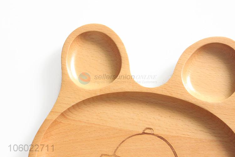 Wholesale Cartoon Design Wooden Dinner Plate For Children