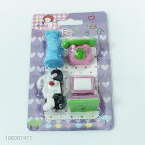 Latest Design 4pcs 3D Eraser Set