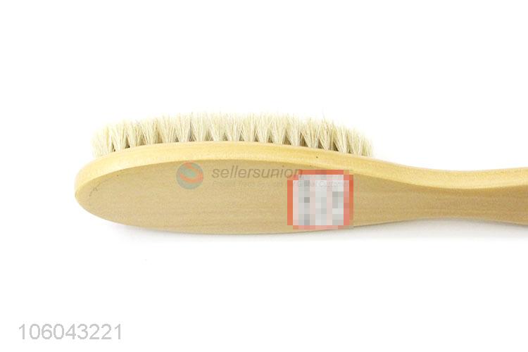 Low price horse hair shoes brush with wooden handle