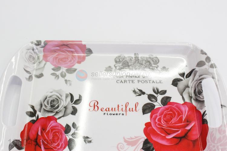 Custom rectangle handle salver melamine salver for sandwich