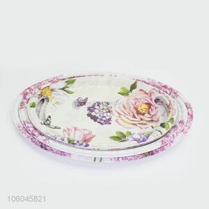 Factory price plastic melamine salver service salver with handles