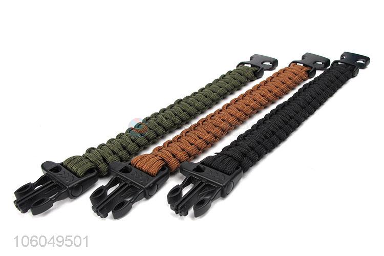 Fashion parachute cord lifesaving paracord survival whistle bracelet