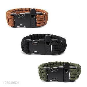 Fashion parachute cord lifesaving paracord survival whistle bracelet