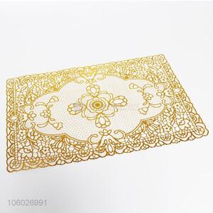 The fashion design pvc gold stamping lace table placemat