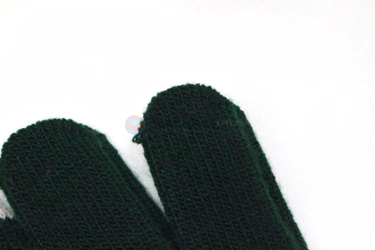 Customized knitted five finger gloves winter warm touch screen gloves