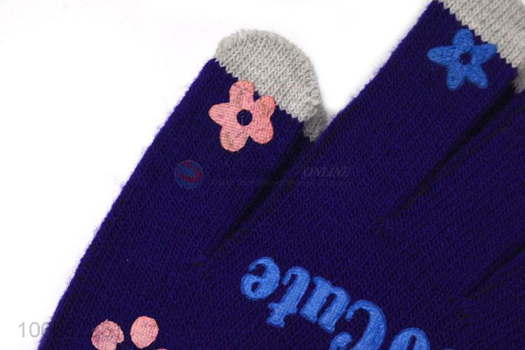 Factory price warm knitted gloves acrylic screen touch gloves