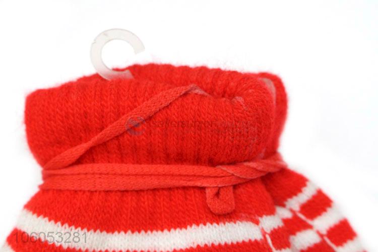 Fashion red winter warm knitted children gloves