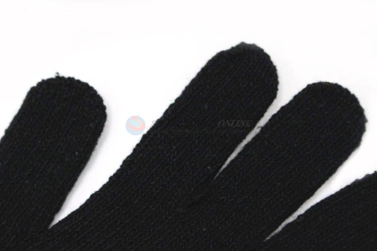 Custom winter men's black knitted  dispensing non-slip gloves