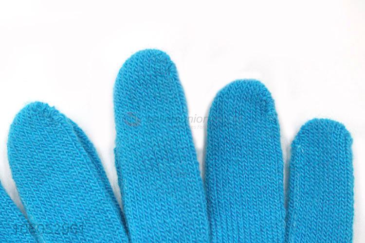 Hot selling knitted five finger gloves winter warm acrylic gloves