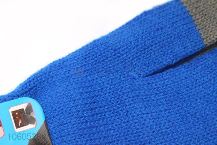 Custom outdoor warm winter gloves touch screen knit gloves