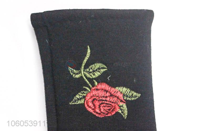 Wholesale Embroider Flower Pattern Winter Touch Screen Gloves