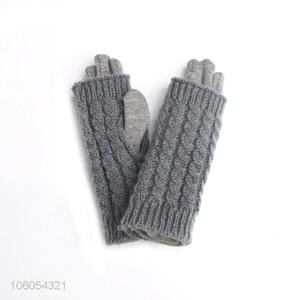 Good Quality Winter Knitted Velvet Lining Gloves For Children