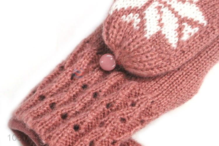 Good Quality Knitted Warm Velvet Gloves For Children