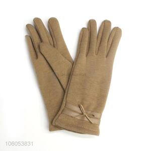 Creative Bowknot Design Warm Touch Screen Gloves For Women