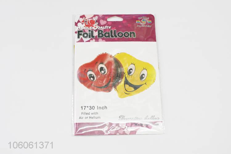 Popular Promotional Double Love Sahoe Smiley Face Foil Balloon