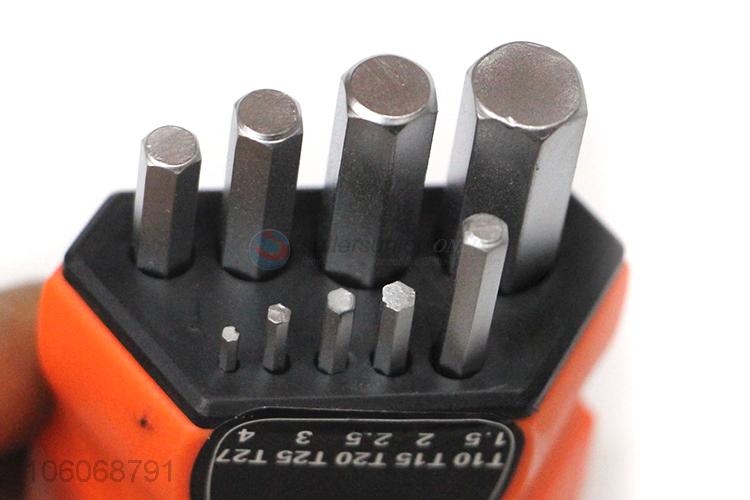 Factory sales 9pcs steel flat head hex socket allen wrench