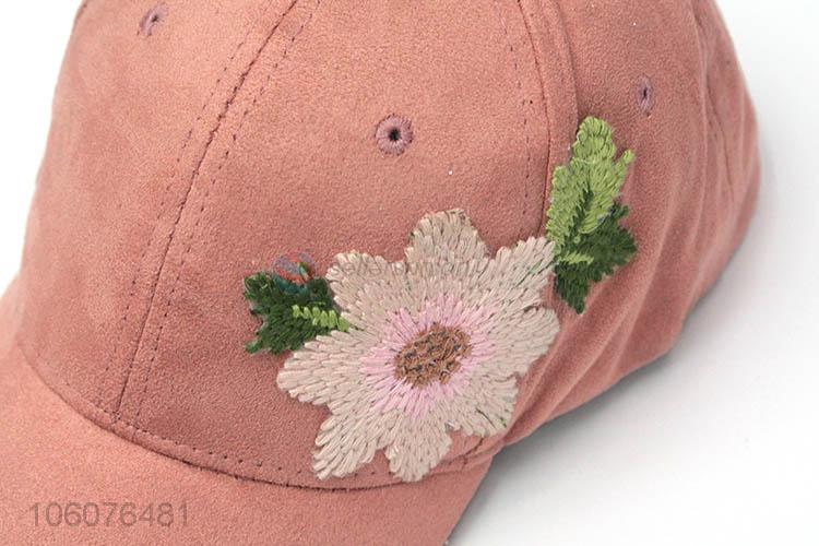 New fashion embroidery 6 panel suede baseball cap