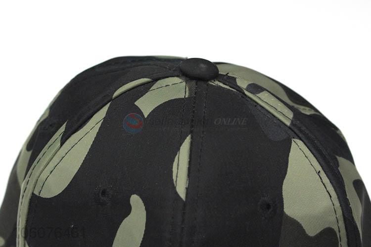 Customize camo 6 panel polyester baseball caps