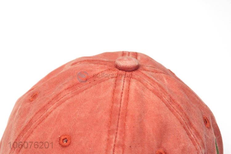 Promotional cotton baseball cap with embroidery flower