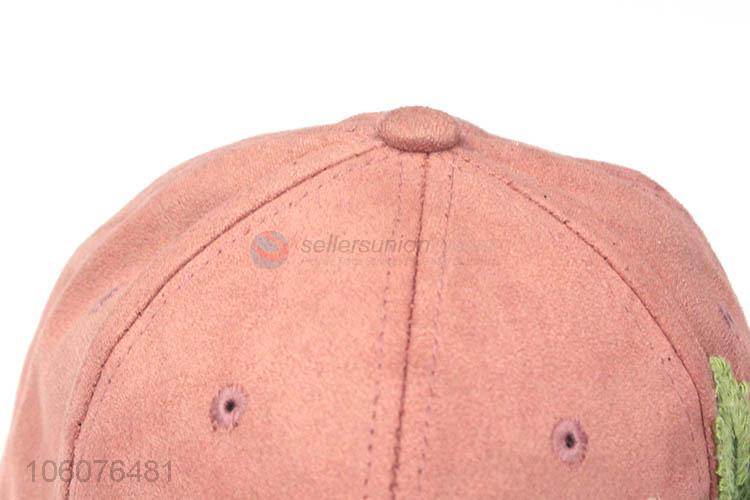 New fashion embroidery 6 panel suede baseball cap