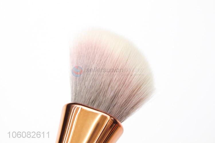 Best quality golden plastic handle makeup brushes with synthetic hair