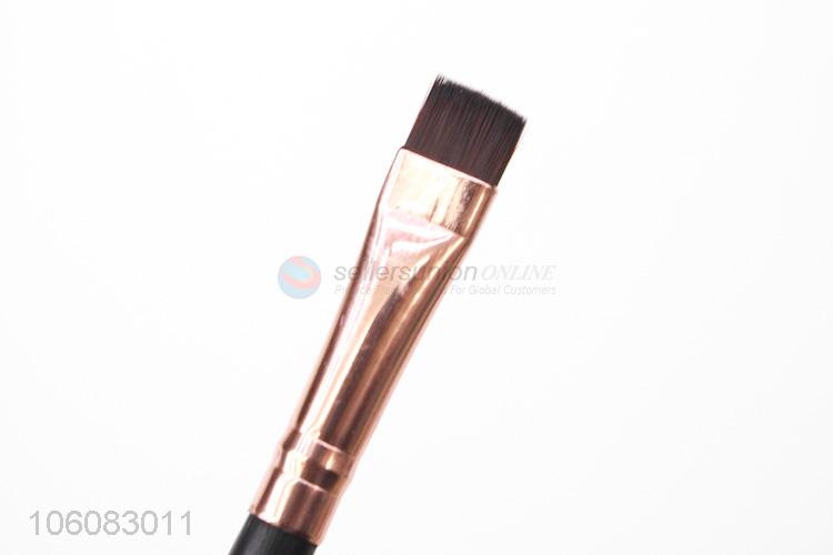 Fashion single piece nylon hair makeup brush black wood handle makeup brush