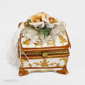 Cheap Square Shape Home Decoration Small Ceramics Jewelry Box