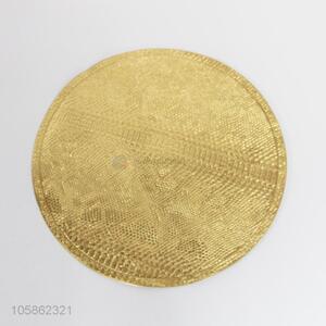 Hot sale waterproof round gold plastic pvc placemat