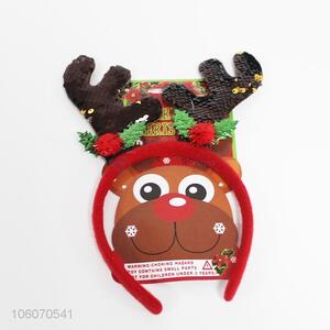 Contracted Design Flashing Sequin Christmas Reindeer Antler Headband