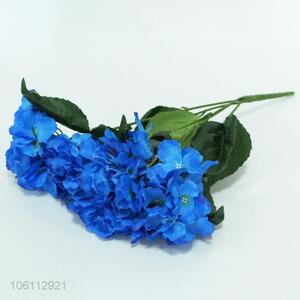 Factory sales 7 heads blue hydrangea plastic flower artificial flower