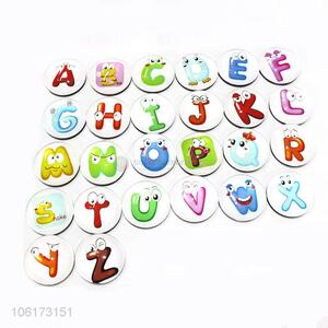 Wholesale cute alphabet design dome glass fridge magnet