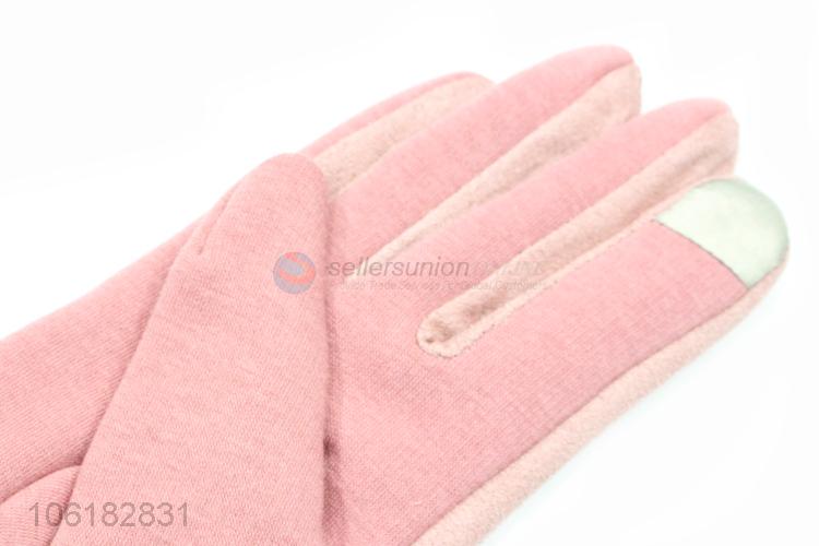 Wholesale Soft Fur Gloves Fashion Wool Gloves For Women