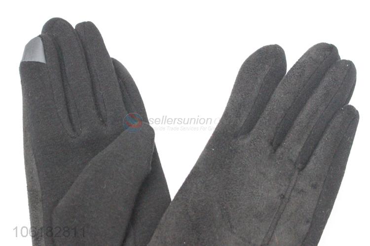 Hot Selling Winter Suede Gloves With Pompon Ball