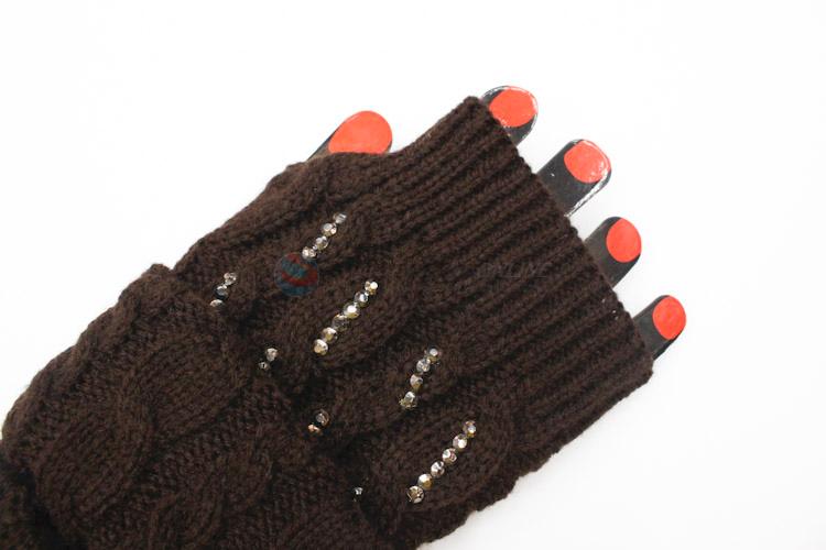 China Factory Warmer Knitted Arm Fingerless Long Gloves