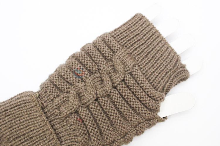 New Advertising Warmer Knitted Arm Fingerless Long Gloves