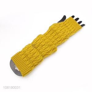 Chinese Factory Fashion Lady Winter Wrist Arm Warmer Knitted Long Gloves